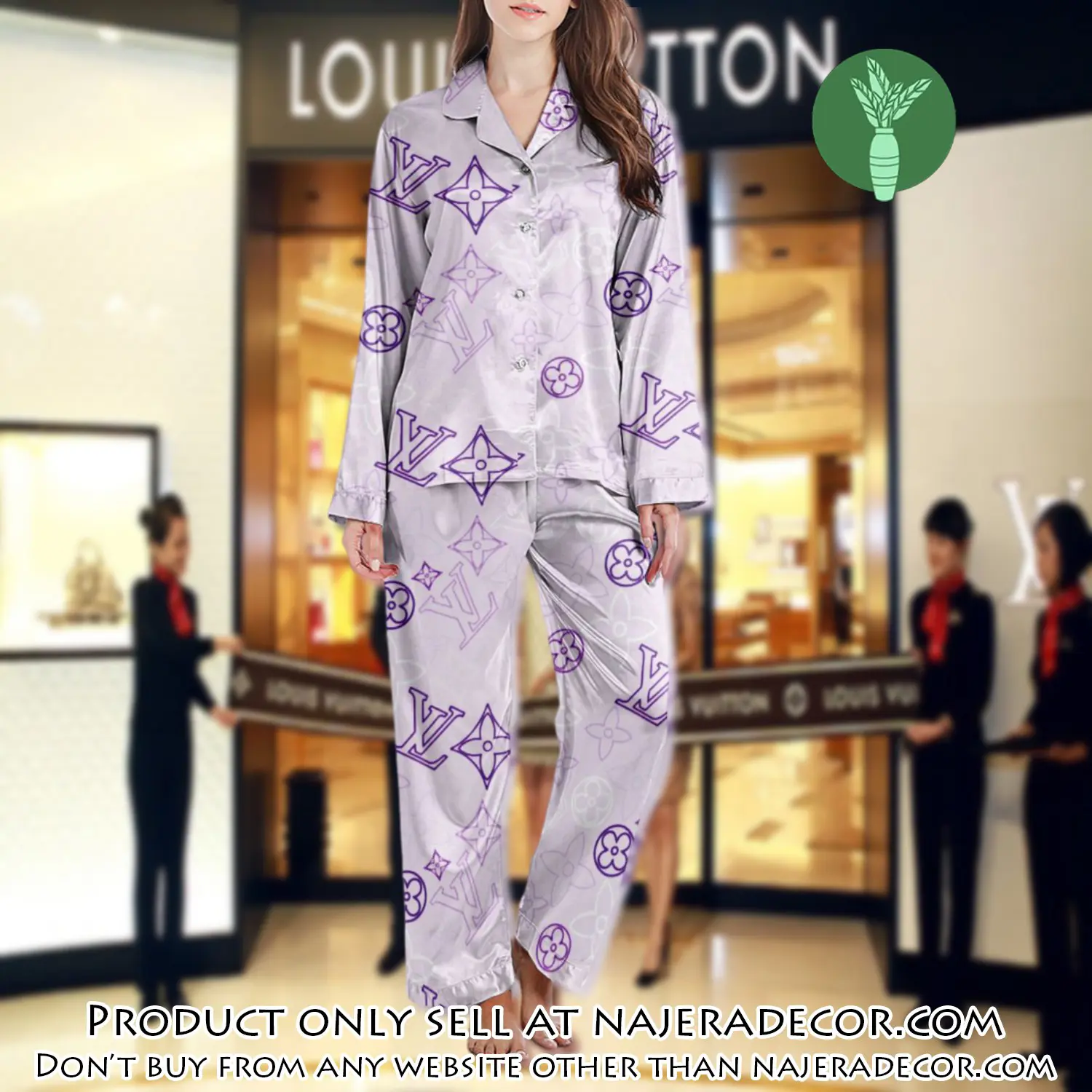 Lv monogram long satin pajama set pjs1031 njr3807937